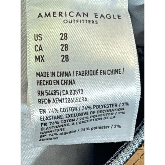 American Eagle mens size 28 airflex + denim jean shorts Distressed pre-owned - Picture 10 of 16